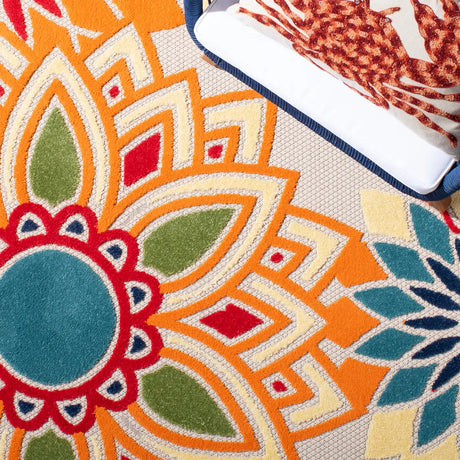Safavieh Cabana 4'-5" x 6'-5" Rug in Ivory / Orange