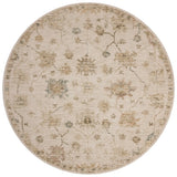 Loloi Willa WIA-11 Bone / Multi Power Loomed Rug - round flat