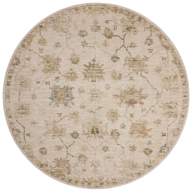 Loloi Willa WIA-11 Bone / Multi Power Loomed Rug - round flat