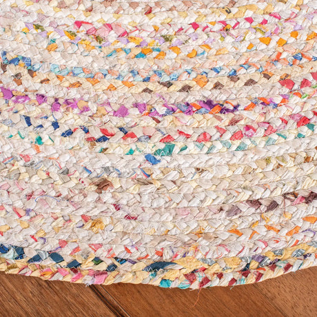 Safavieh Braided 5'-0" x 5'-0" Rug in Ivory / Multi