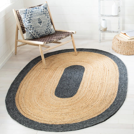 Safavieh Braided 5'-0" x 7'-0" Rug in Black / Gold