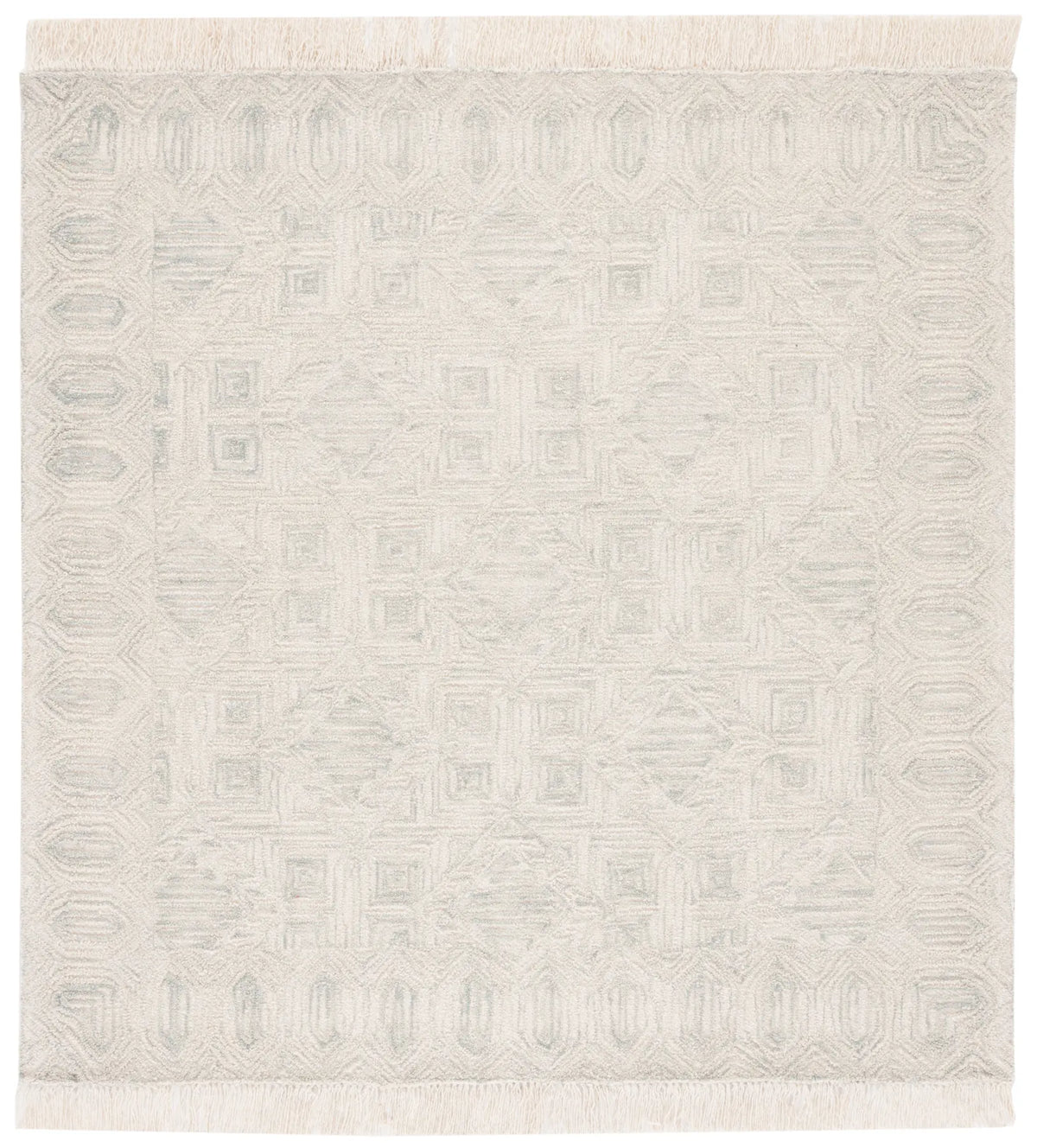 Safavieh Ikat 6'-0" x 6'-0" Rug in Ivory / Light Blue