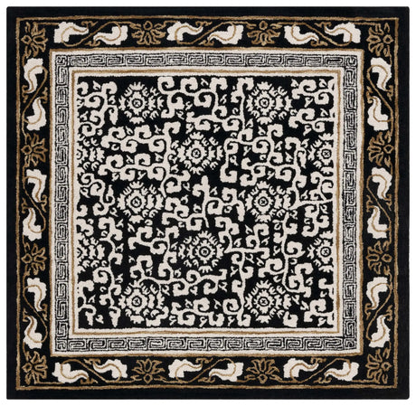 Safavieh Antiquity 6'-0" x 6'-0" Rug in Black / Ivory