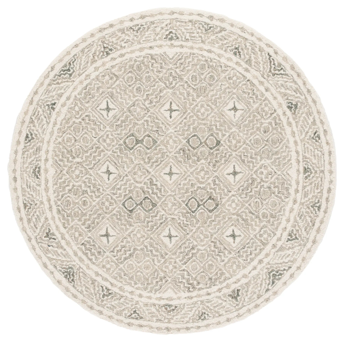 Safavieh Micro-Loop 5'-0" x 5'-0" Rug in Silver / Ivory