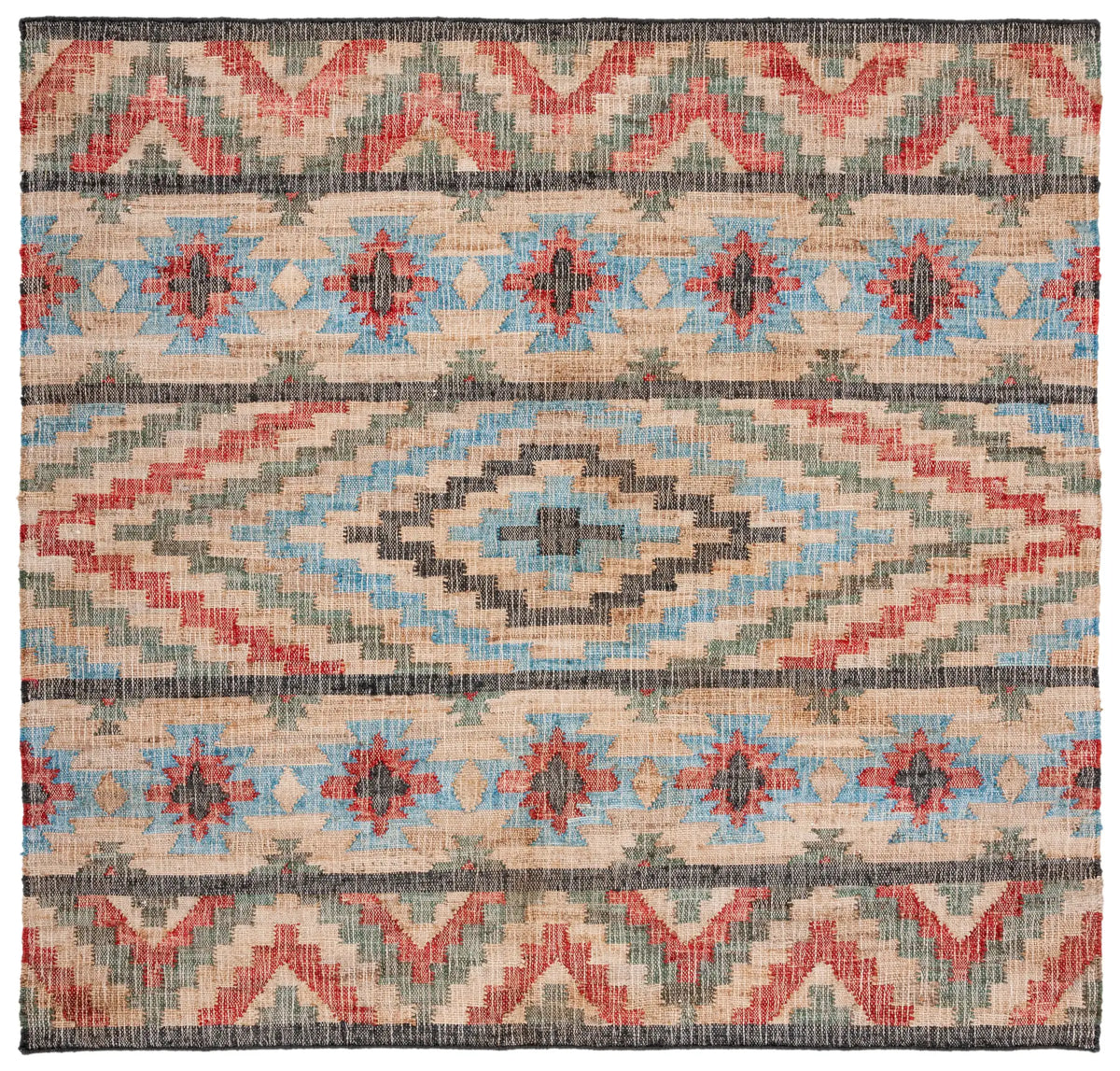Safavieh Kilim 7'-0" x 7'-0" Rug in Natural / Red