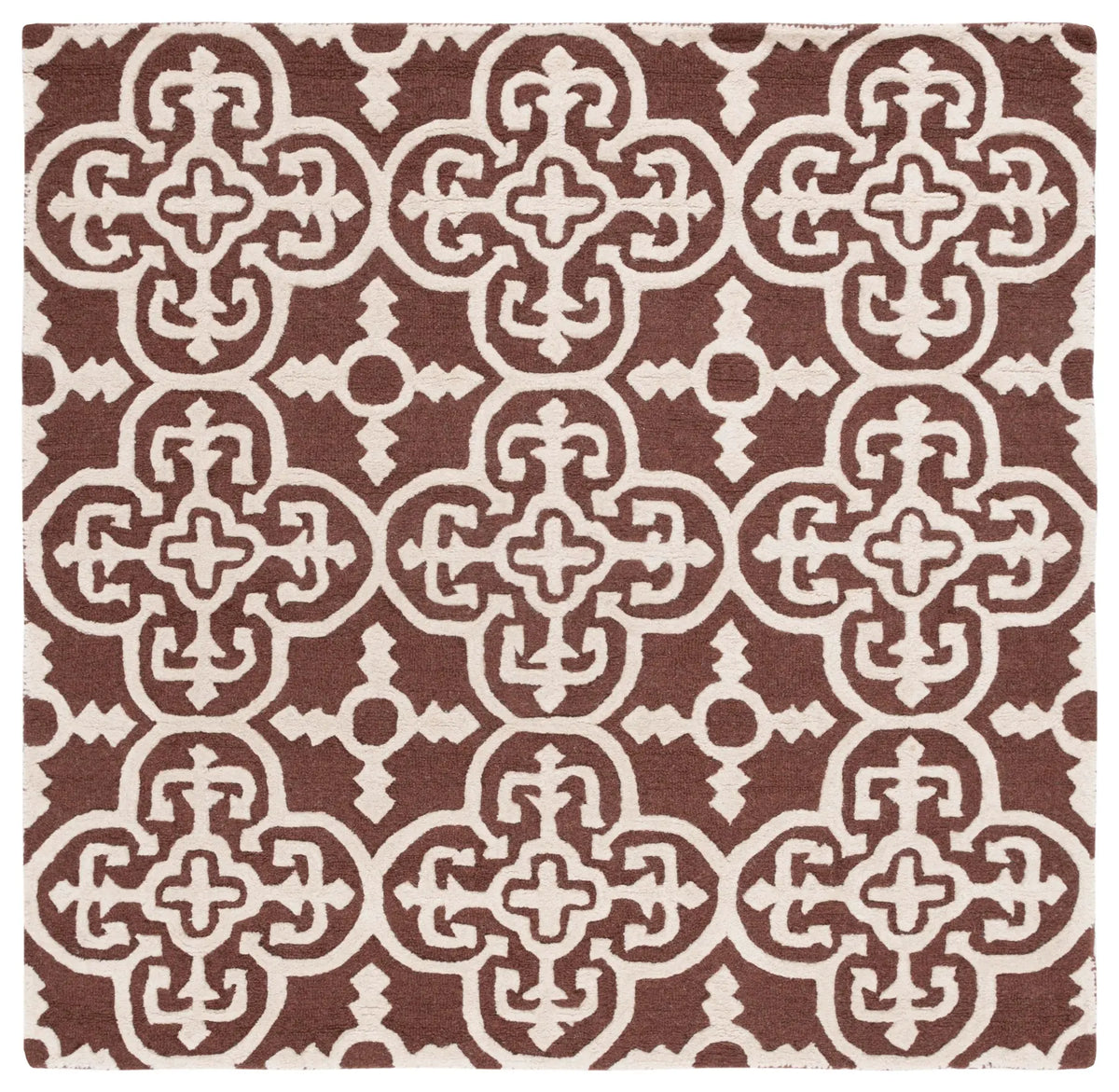 Safavieh Cambridge 6'-0" x 6'-0" Rug in Dark Brown / Ivory