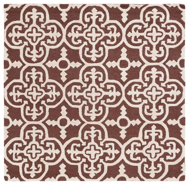Safavieh Cambridge 6'-0" x 6'-0" Rug in Dark Brown / Ivory