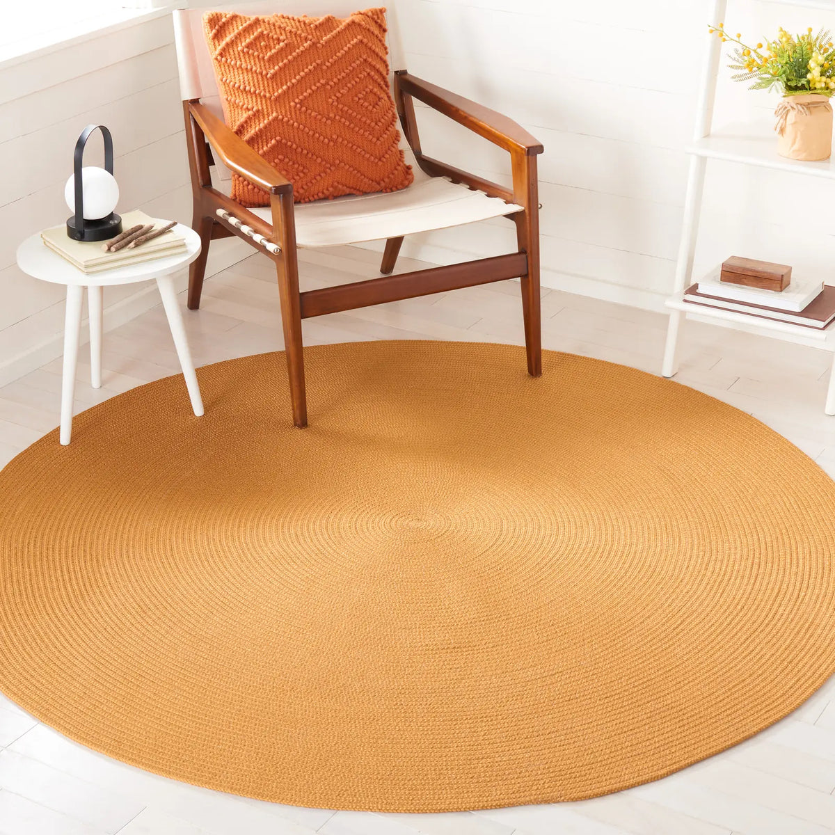 Safavieh Braided 5'-0" x 5'-0" Rug in Mustard