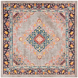 Safavieh Madison 200 6'-7" x 6'-7" Rug in Grey / Fuchsia
