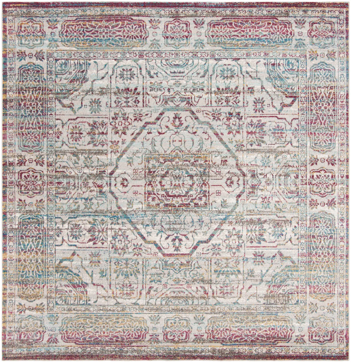 Safavieh Aria 6'-5" x 6'-5" Rug in Red / Creme