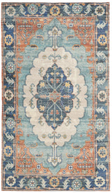 Safavieh Saffron 4'-0" x 6'-0" Rug in Blue / Coral