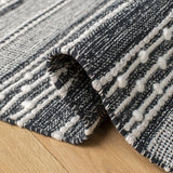 Safavieh Striped Kilim 4'-0" x 6'-0" Rug in Black / Ivory