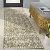 Safavieh Micro-Loop 2'-3" x 11'-0" Rug in Green / Ivory