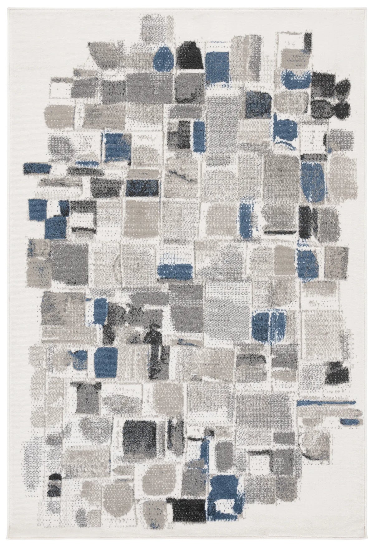 Safavieh Pyramid 4'-5" x 6'-5" Rug in Ivory / Grey Navy