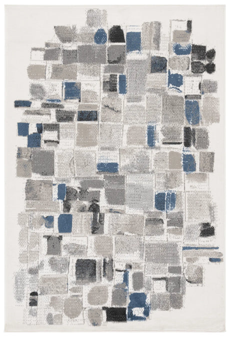 Safavieh Pyramid 4'-5" x 6'-5" Rug in Ivory / Grey Navy
