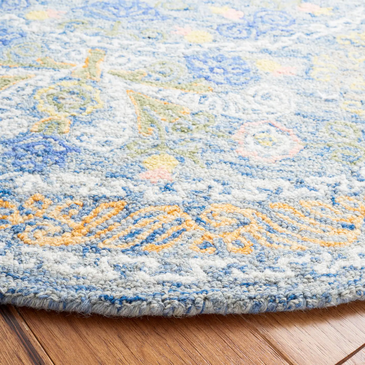Safavieh Micro-Loop 5'-0" x 5'-0" Rug in Blue / Green