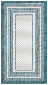 Safavieh Courtyard 2'-0" x 3'-7" Rug in Ivory / Teal
