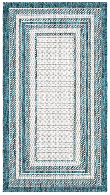 Safavieh Courtyard 2'-0" x 3'-7" Rug in Ivory / Teal