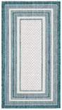 Safavieh Courtyard 2'-0" x 3'-7" Rug in Ivory / Teal