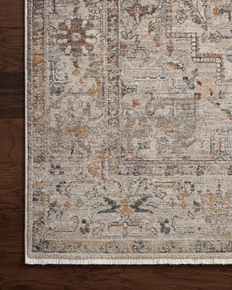 Loloi Lyra Lyr-06 Natural/Gold Rug - corner on wood