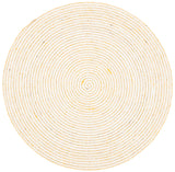 Safavieh Braided 3'-0" x 3'-0" Rug in Gold / Ivory