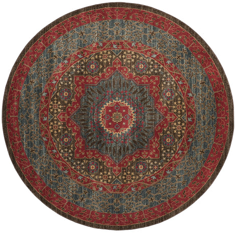 Safavieh Mahal 5'-1" x 5'-1" Rug in Navy / Red