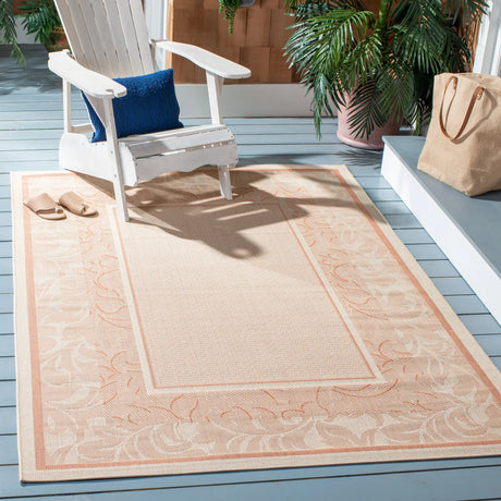 Safavieh Courtyard 4'-0" x 5'-7" Rug in Natural / Terra
