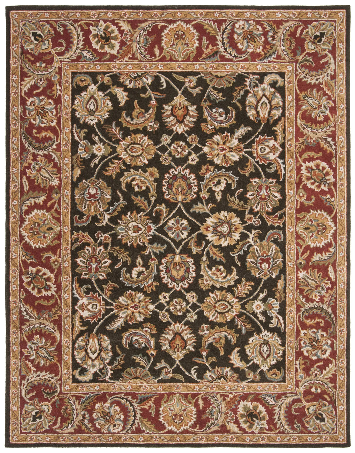 Safavieh Classic 9'-6" x 13'-6" Rug in Dark Olive / Red