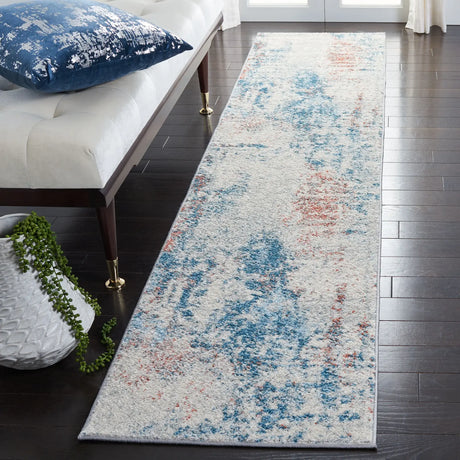 Safavieh Tulum 2'-0" x 9'-0" Rug in Ivory / Dark Blue