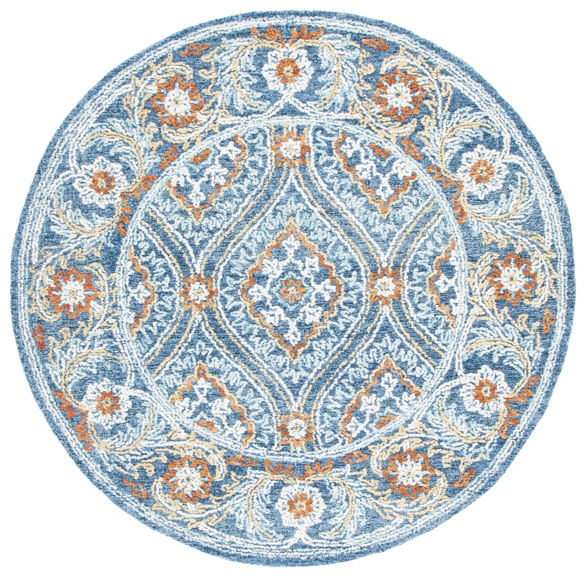Safavieh Blossom 6'-0" x 6'-0" Rug in Navy / Yellow