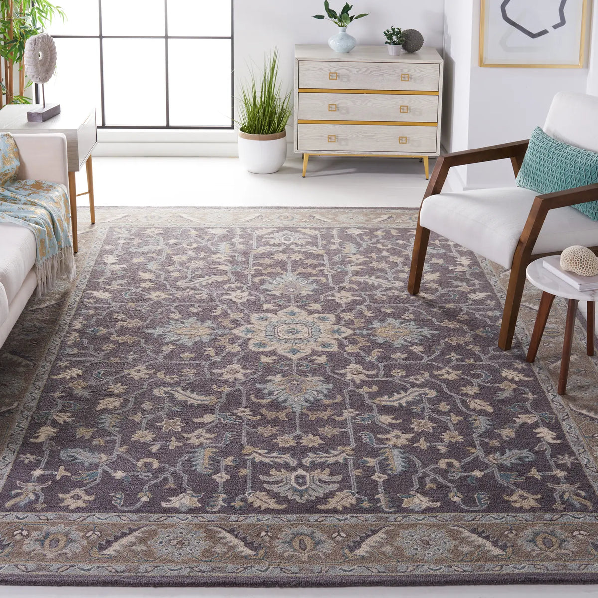 Safavieh Blossom 10'-0" x 14'-0" Rug in Dark Grey / Light Brown
