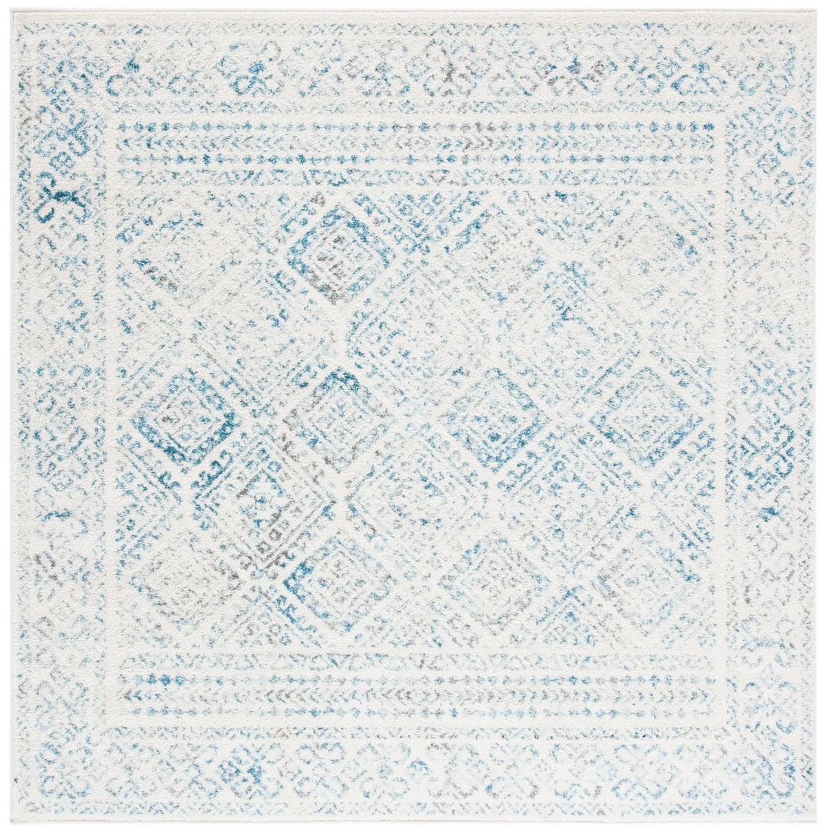 Safavieh Tulum 6'-7" x 6'-7" Rug in Ivory / Turquoise