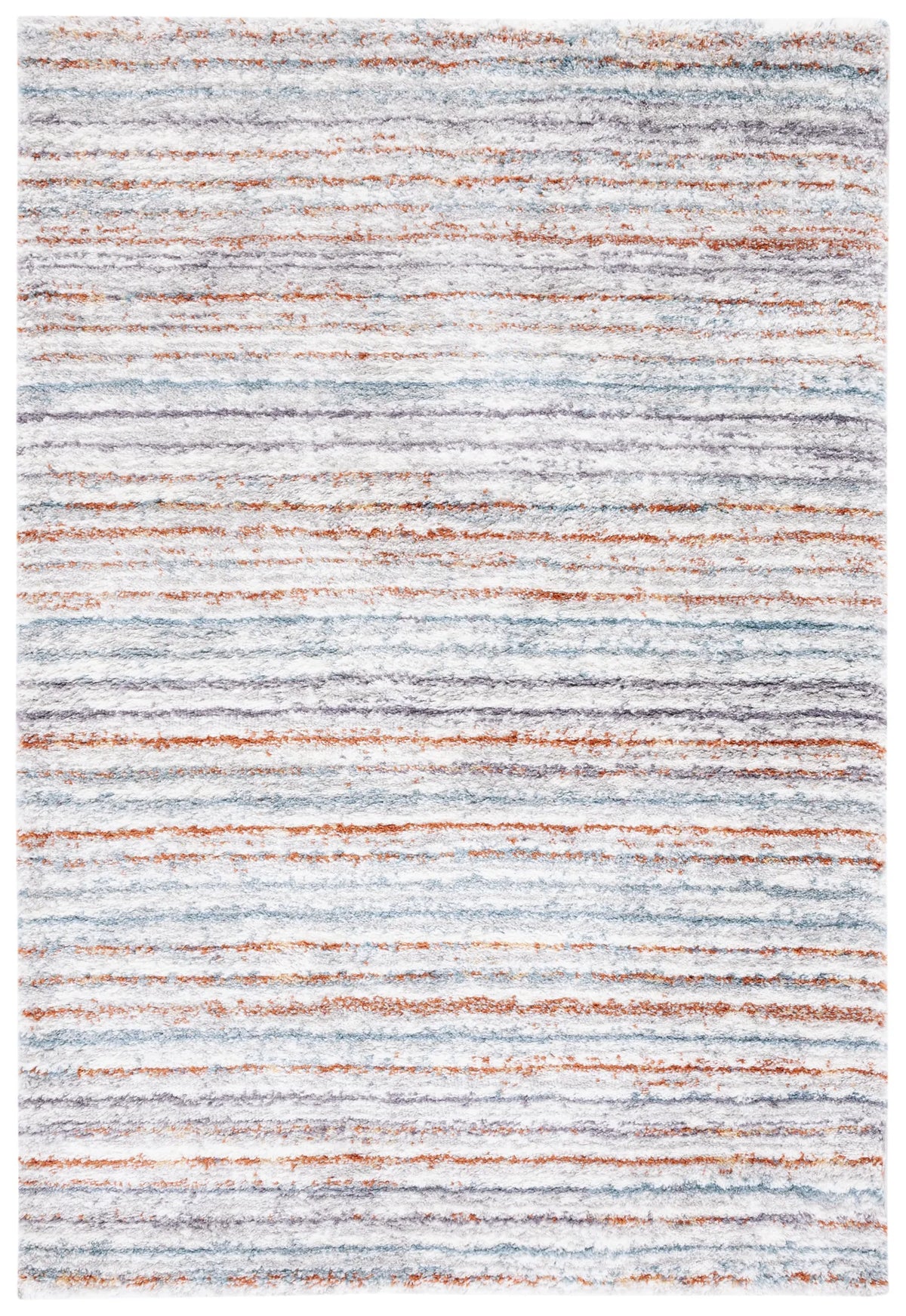 Safavieh Berber Shag 4'-5" x 6'-5" Rug in Blue Rust / Ivory
