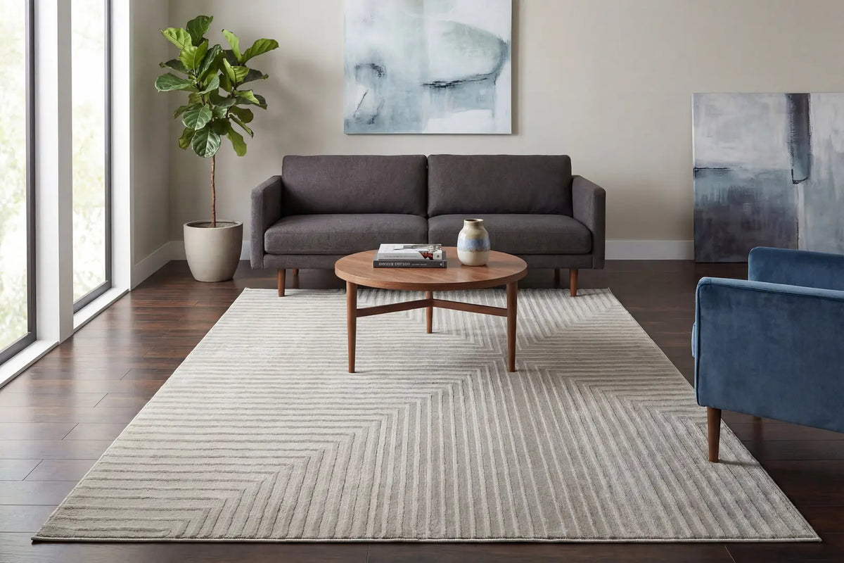Dynamic Rugs Timeless 6923 Power Loomed Modern Grey Rug - Room