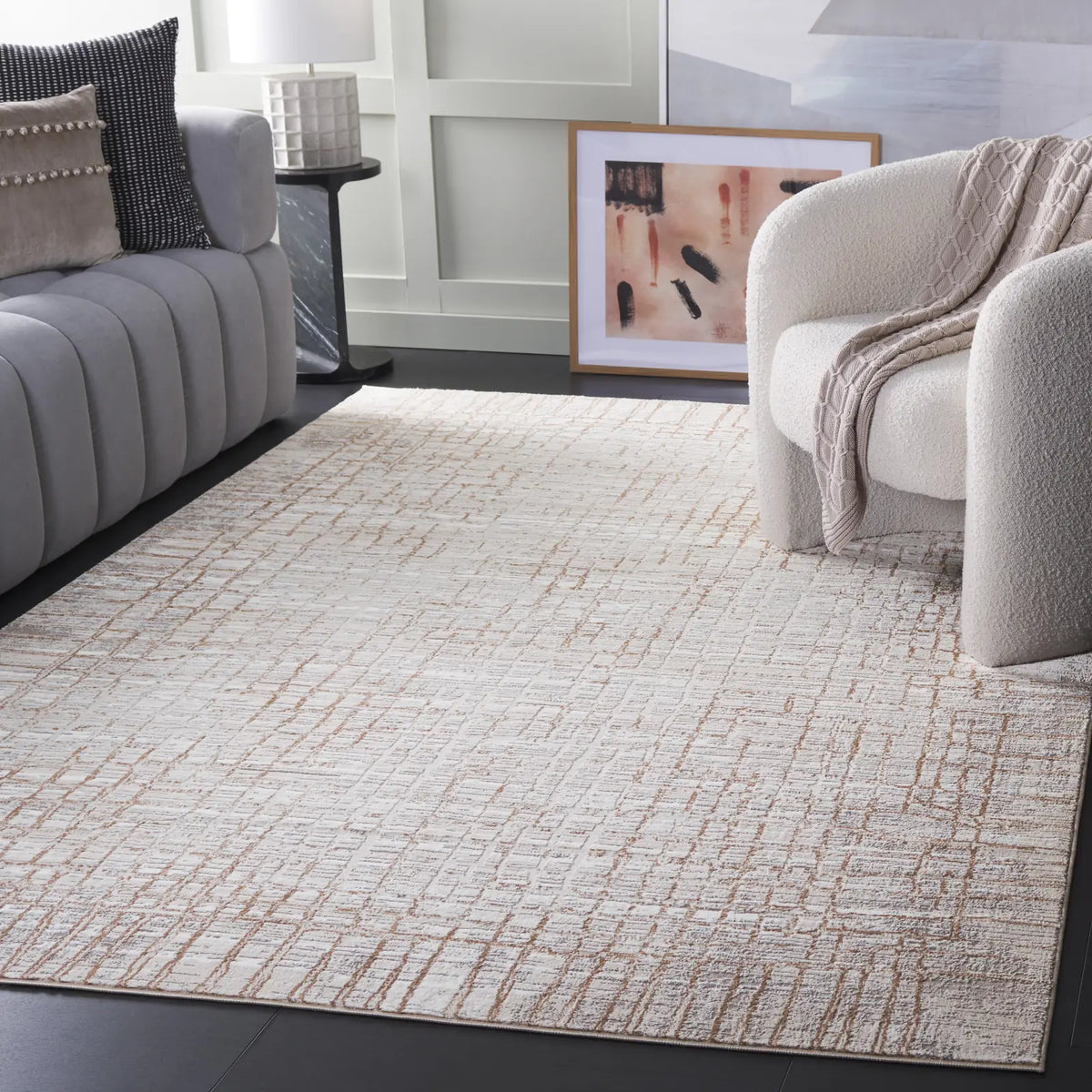 Safavieh Parker 6'-0" x 9'-0" Rug in Taupe / Beige Gold