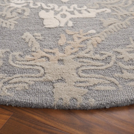 Safavieh Ebony 6'-0" x 6'-0" Rug in Grey / Ivory