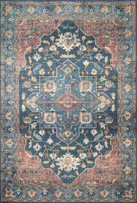 Loloi Skye Sky-08 Denim/Brick Rugs - main flat