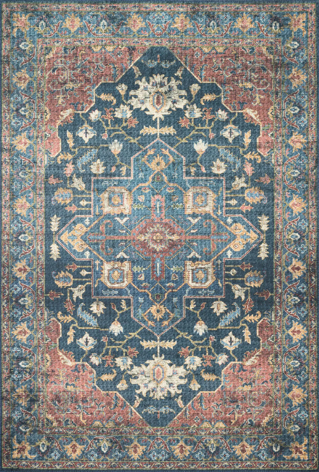 Loloi Skye Sky-08 Denim/Brick Rugs - main flat