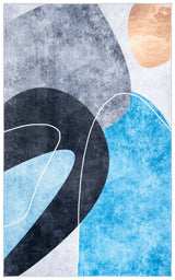 Safavieh Santa Monica 4'-0" x 6'-0" Rug in Dark Grey / Turquoise