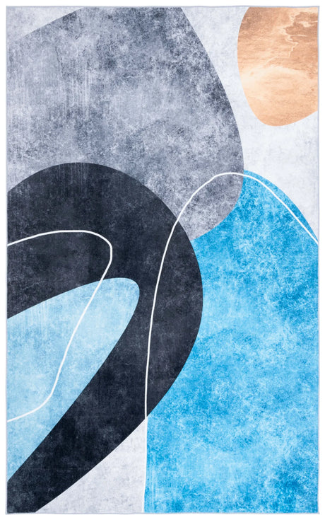 Safavieh Santa Monica 4'-0" x 6'-0" Rug in Dark Grey / Turquoise