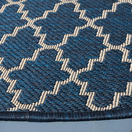Safavieh Courtyard 5'-3" x 5'-3" Rug in Navy / Beige
