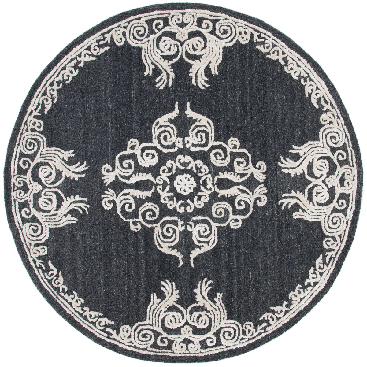 Safavieh Glamour 6'-0" x 6'-0" Rug in Black / Ivory