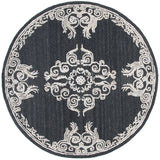Safavieh Glamour 6'-0" x 6'-0" Rug in Black / Ivory