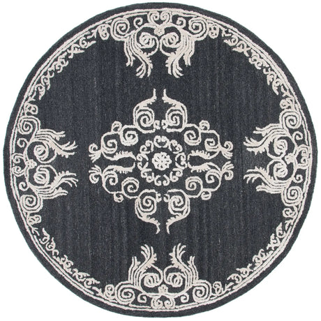 Safavieh Glamour 6'-0" x 6'-0" Rug in Black / Ivory