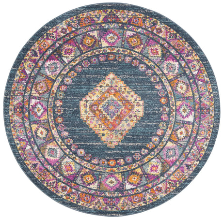 Safavieh Madison 5'-1" x 5'-1" Rug in Blue / Fuchsia