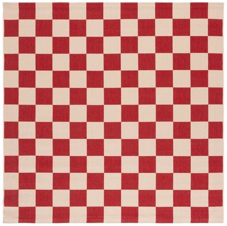Safavieh Courtyard 6'-7" x 6'-7" Rug in Red / Beige