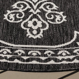 Safavieh Beach House 6'-7" x 6'-7" Rug in Charcoal / Ivory