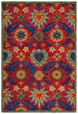 Safavieh Blossom 4'-0" x 6'-0" Rug in Red / Blue