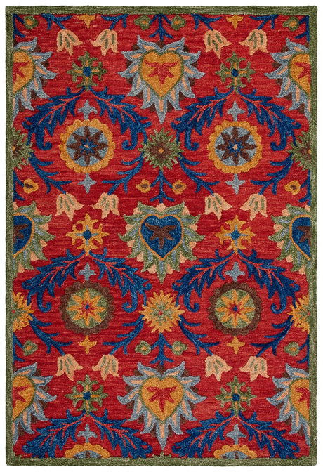 Safavieh Blossom 4'-0" x 6'-0" Rug in Red / Blue