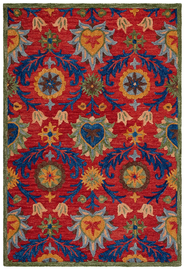 Safavieh Blossom 4'-0" x 6'-0" Rug in Red / Blue